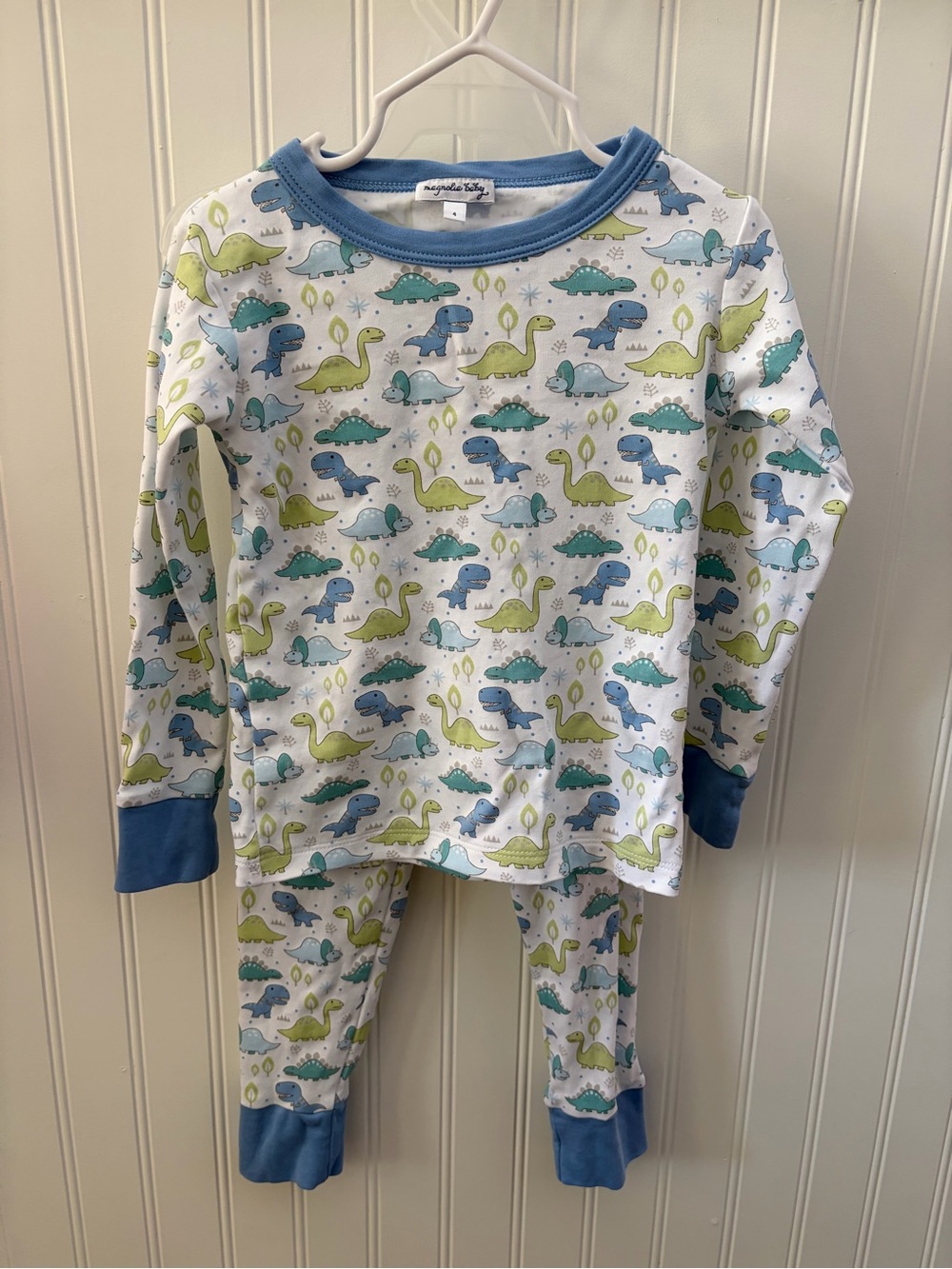 Magnolia Baby Blue & Green Dinosaur Pajama Set